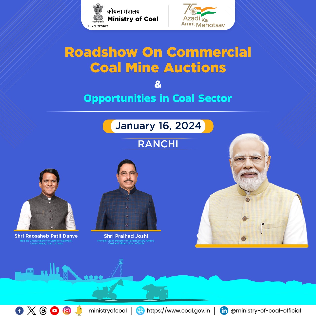 Coal Ministry To Organise Roadshow In Ranchi On Commercial Coal Mines